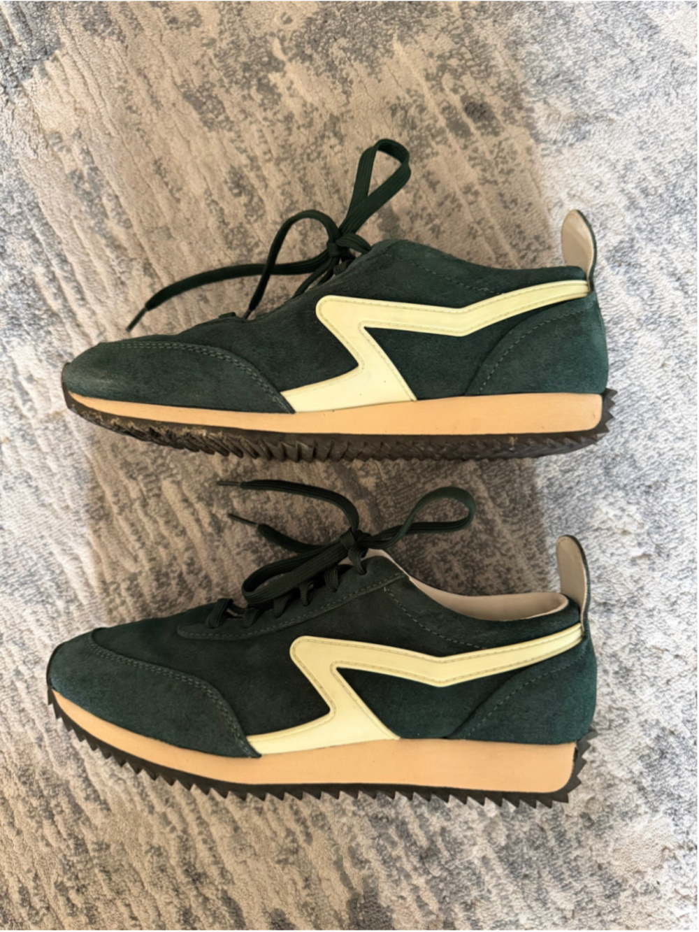 rag & bone Retro Runner Green Suede Sneakers Women’s EU 38.5 US 8.5 - Picture 5 of 10
